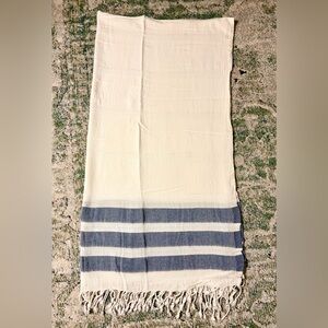 Blue and White Turkish Towel Blanket